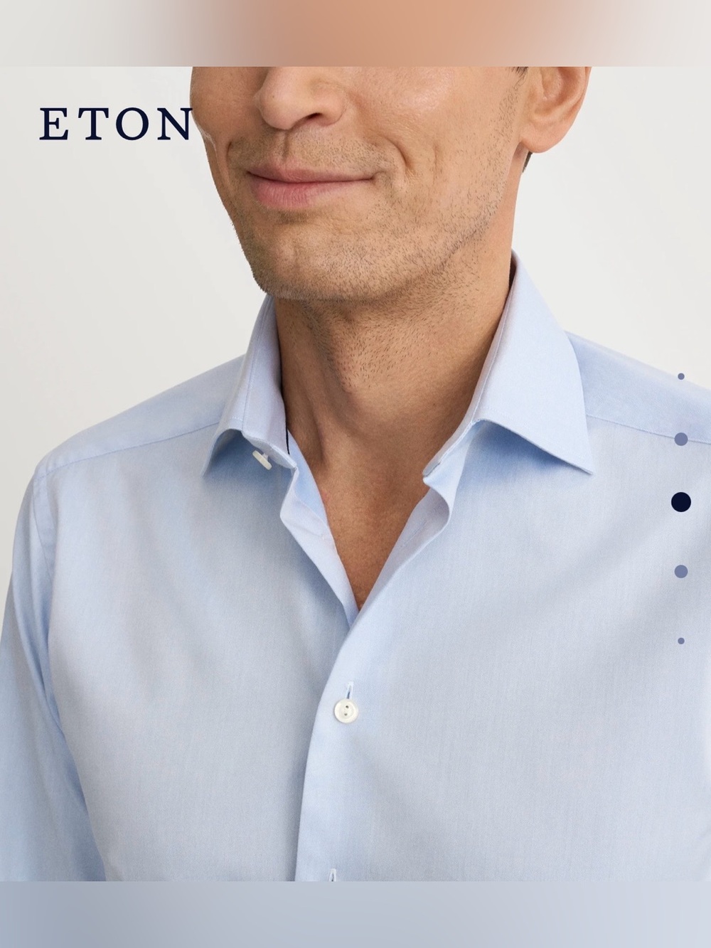 Eton Light Blue Men's Dress Shirt - Spread Collar, worn once for a wedding